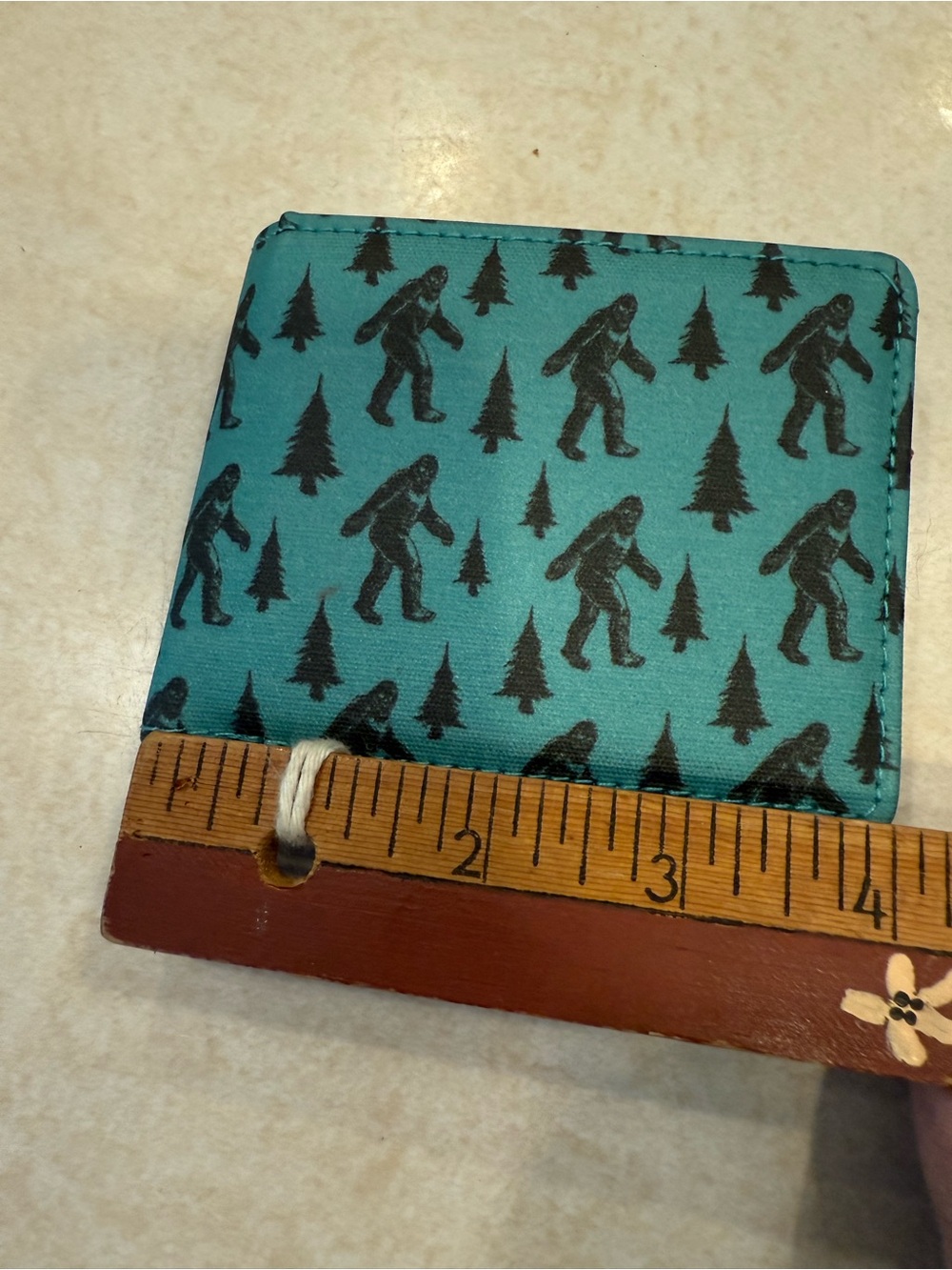 Teal Bigfoot Print Bifold Wallet